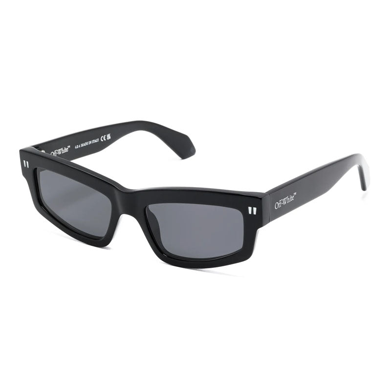 Off-White Sunglasses Rectangle Full Rim, Black Frame and Dark Grey Lens OERI135MIRAMAR1007
