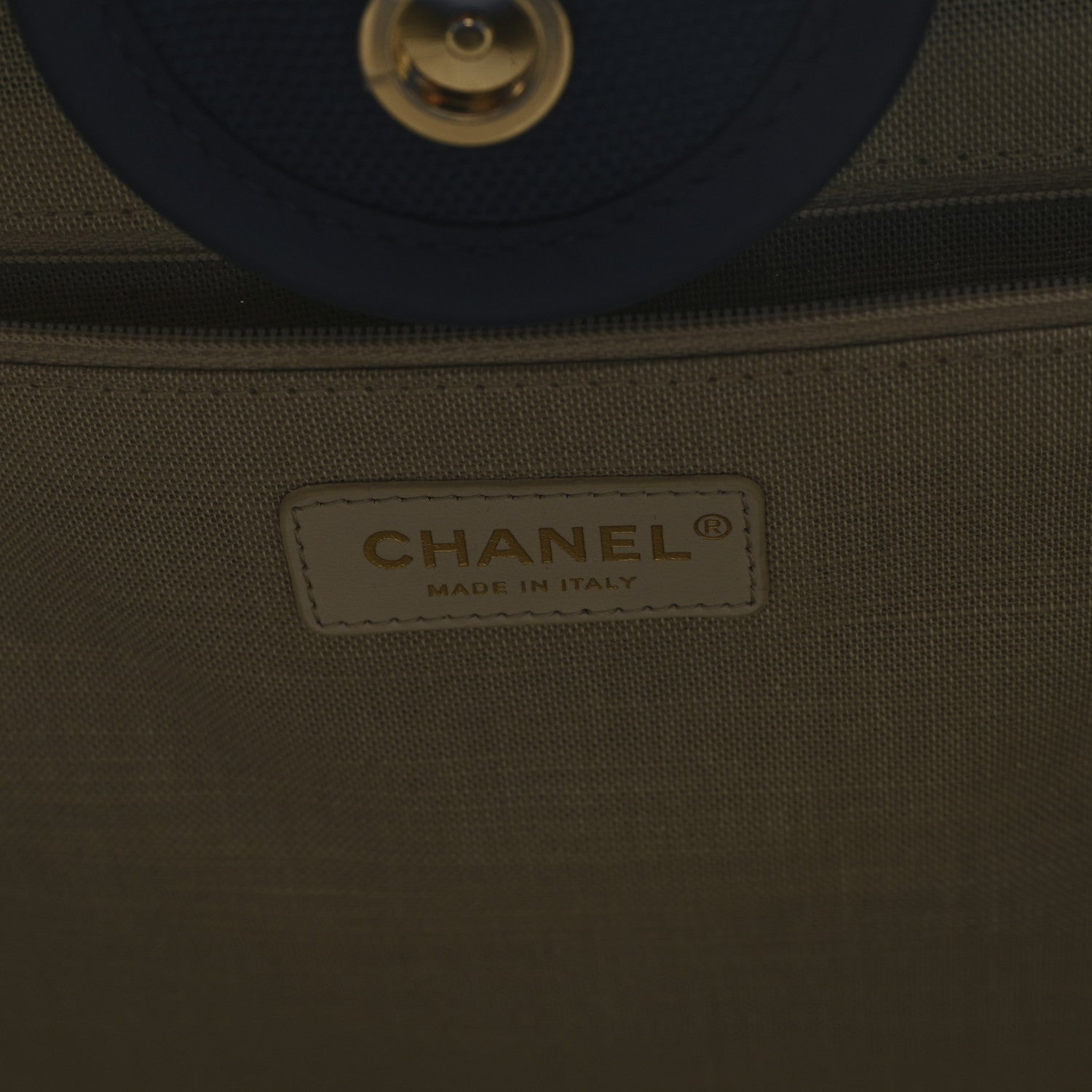 Cotton Medium Deauville Tote Blue White