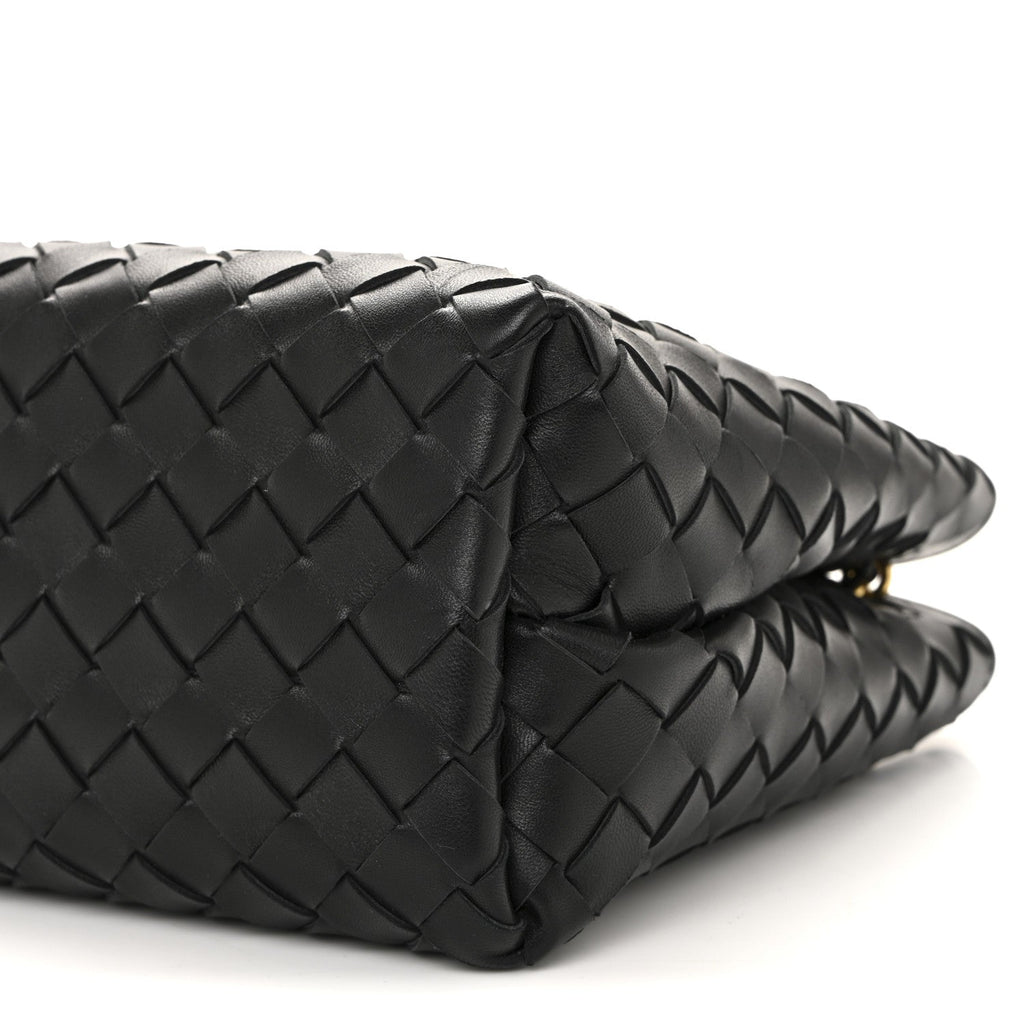 Nappa Intrecciato Small Andiamo With Chain Shoulder Bag Black