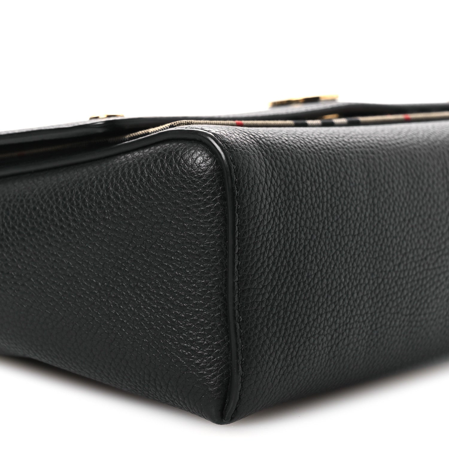 Grainy Calfskin Vintage Check Note Crossbody Bag Black