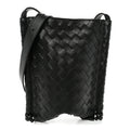 Nappa Intrecciato Small Flat Loop Messenger Black