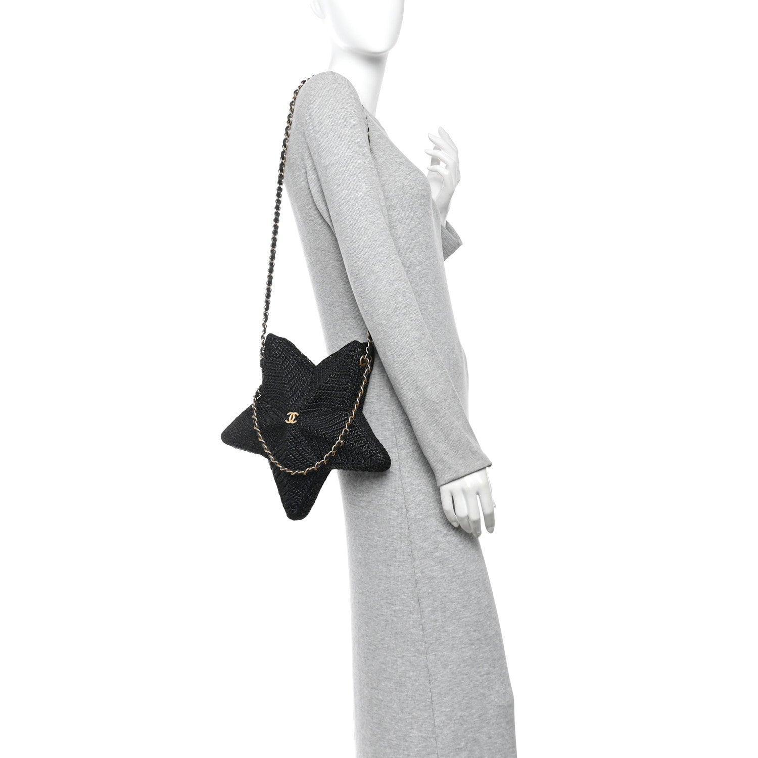 Raffia Star Coco Beach Bag Black