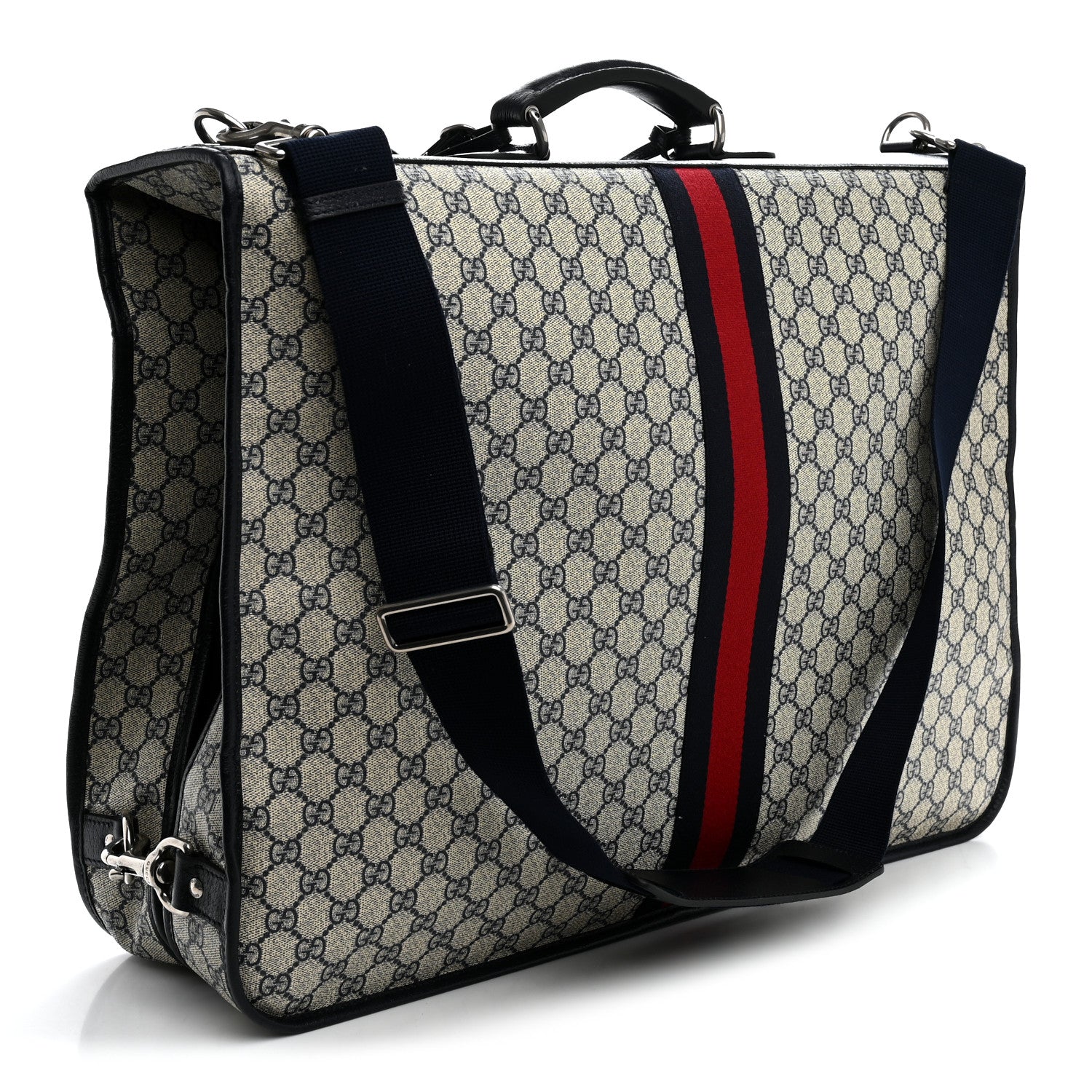 GG Supreme Monogram Web Savoy Garment Bag Beige Blue