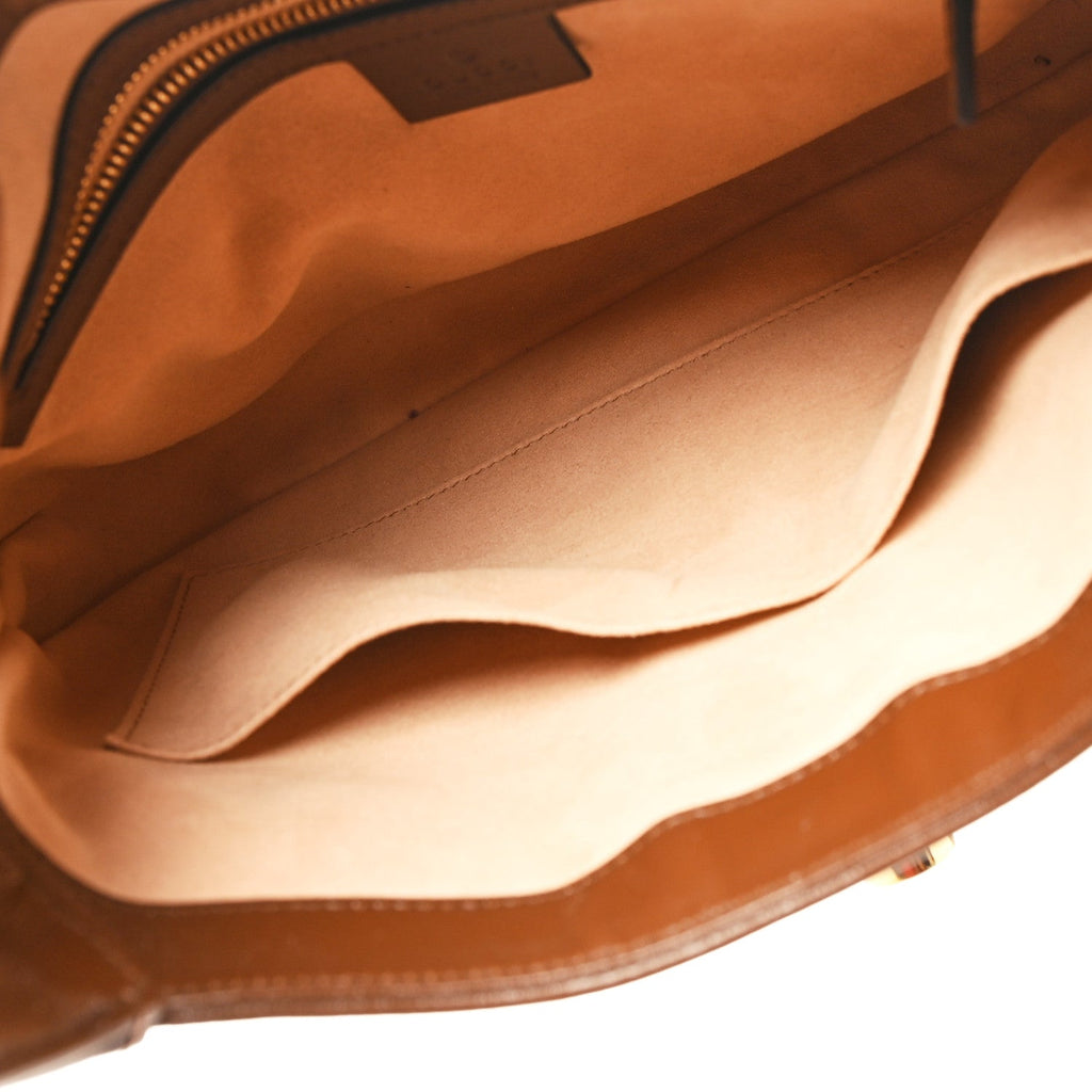 GG Supreme Monogram Azalea Calfskin Web Small Jackie 1961 Hobo Beige Ebony Brown Sugar