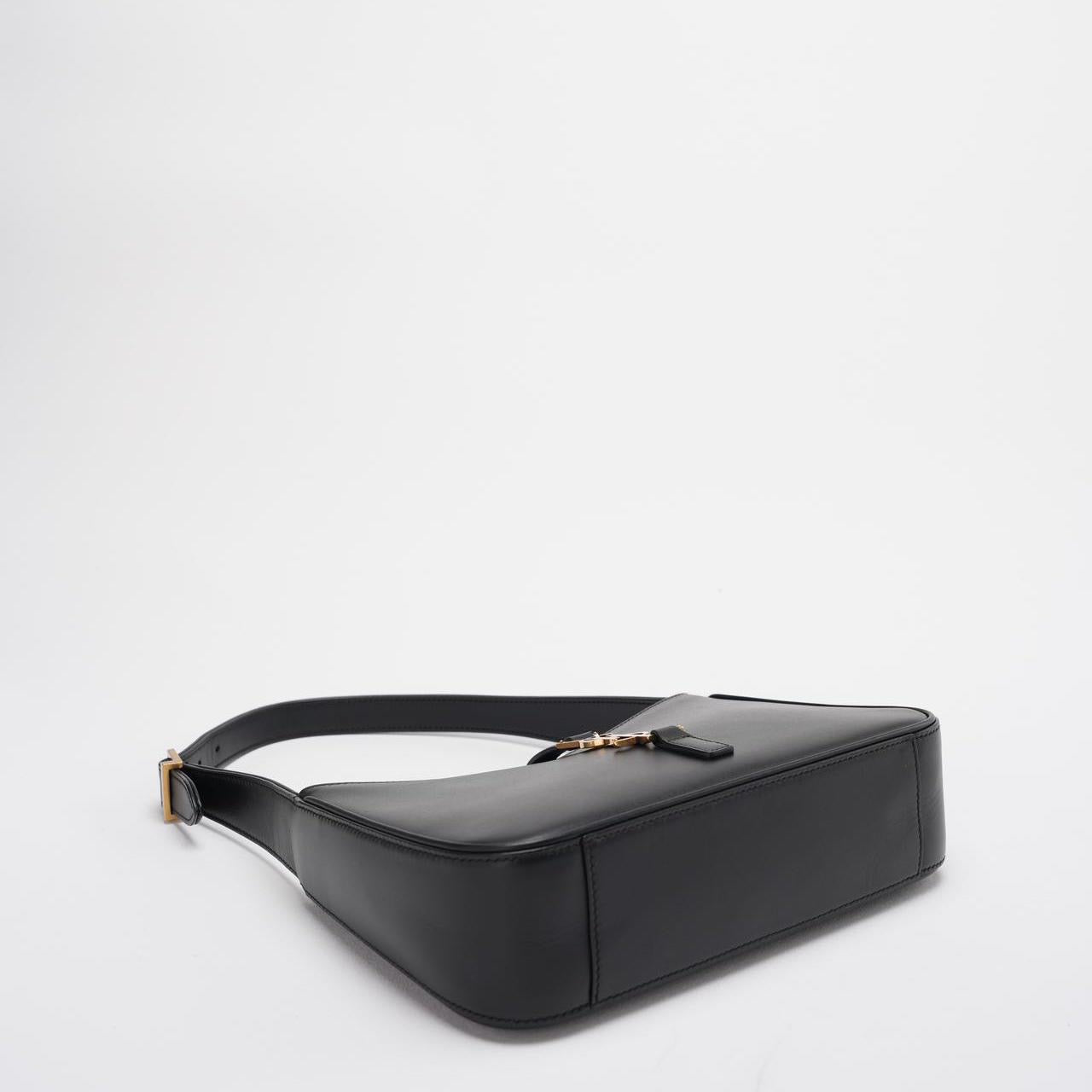 Saint Laurent Le 5 a 7 Black Hobo Bag  with Gold Hardware