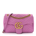 Calfskin Matelasse Medium GG Marmont Shoulder Bag Candy Mousse