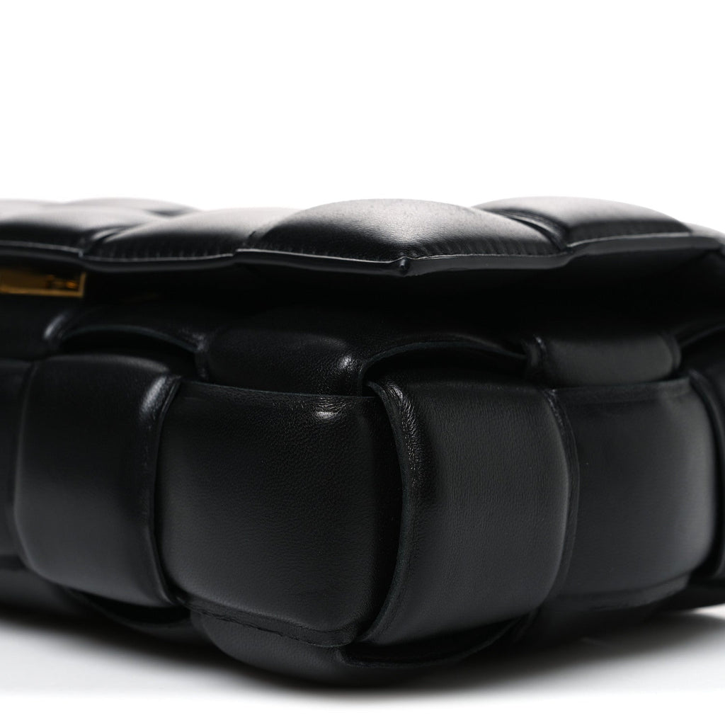 Nappa Maxi Intreccio Padded Cassette Crossbody Bag Black