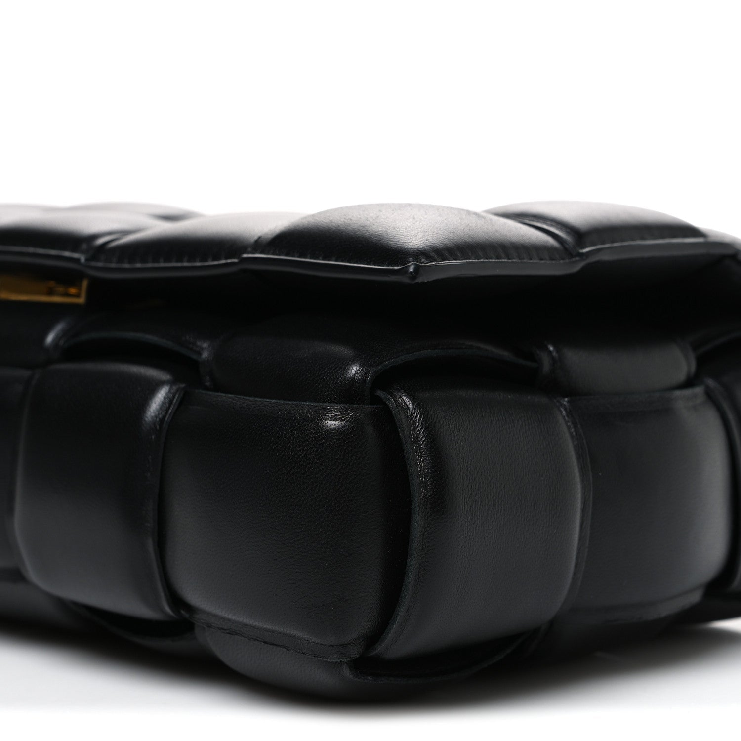 Nappa Maxi Intreccio Padded Cassette Crossbody Bag Black