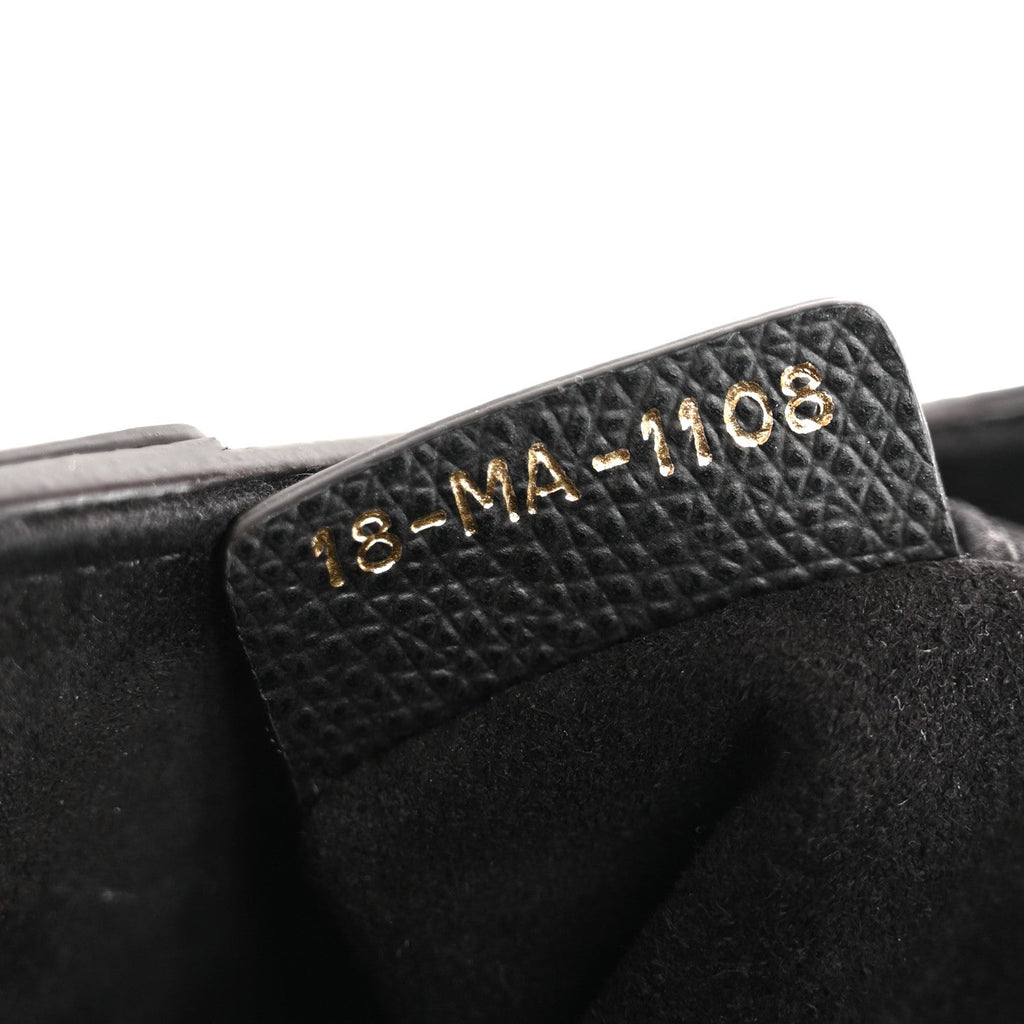 Grained Calfskin Mini Saddle Bag Black