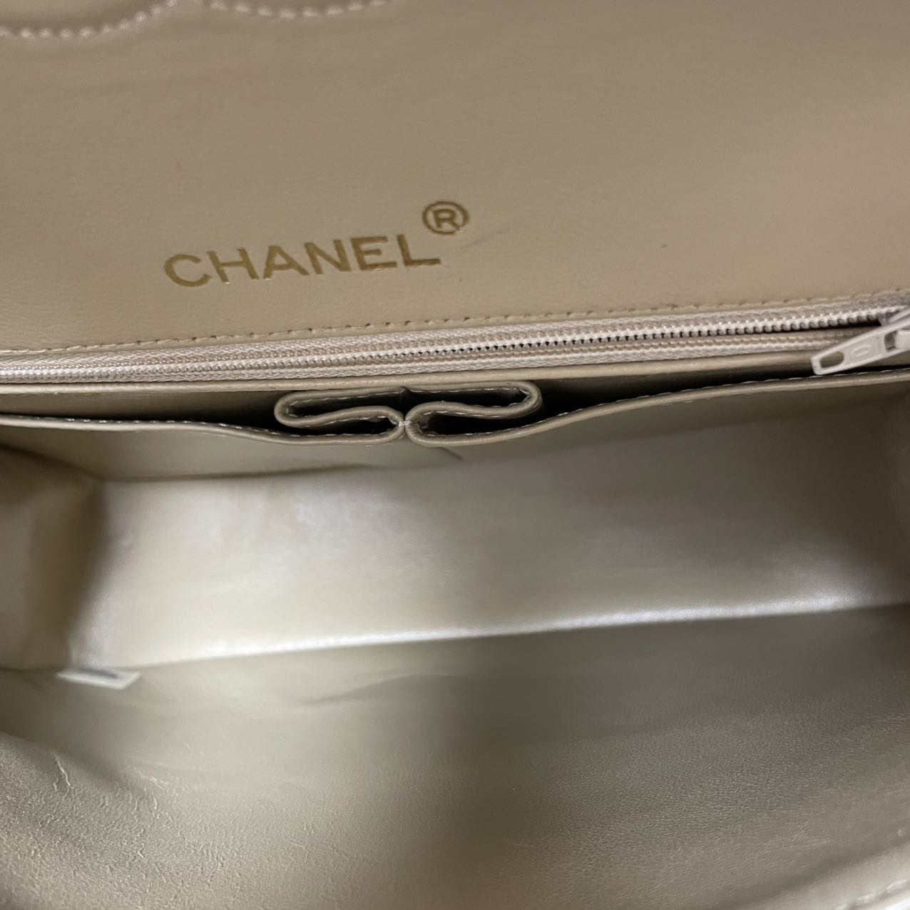 Chanel Vintage Medium Beige Classic Double Flap Bag 1991