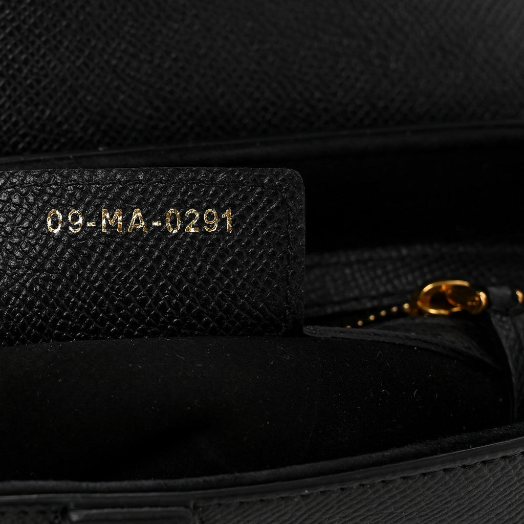Grained Calfskin Saddle Bag Black