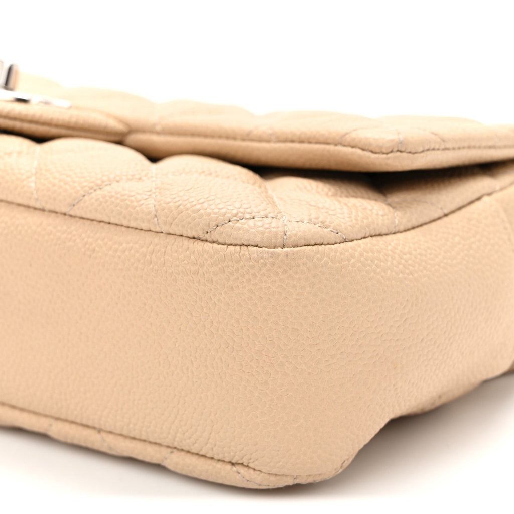 Caviar Quilted Medium Easy Flap Beige