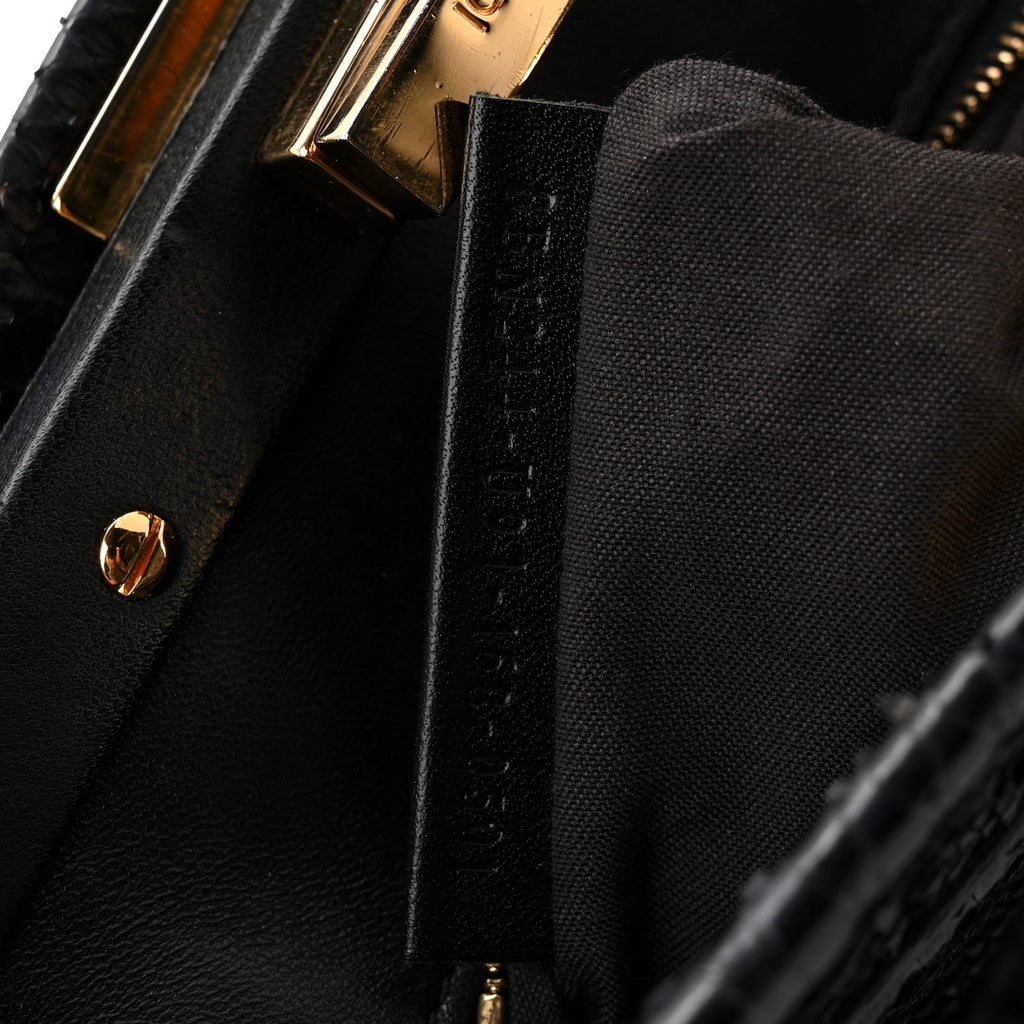 Snakeskin Nappa Mini Peekaboo Iconic Satchel Black