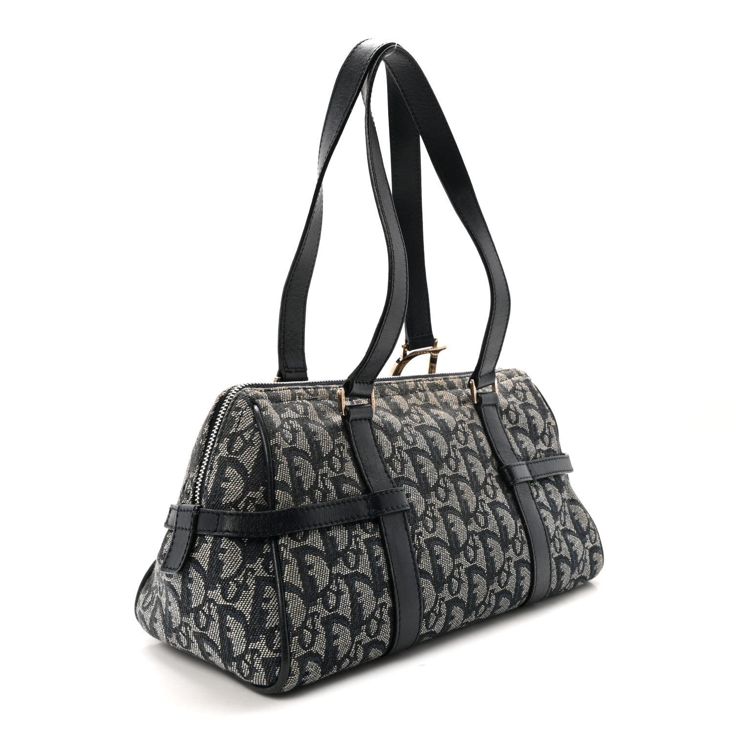 Denim Monogram Charms Shoulder Bag Blue