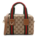 GG Supreme Web Mini GG Top Handle Bag Beige Ebony Dark Brown