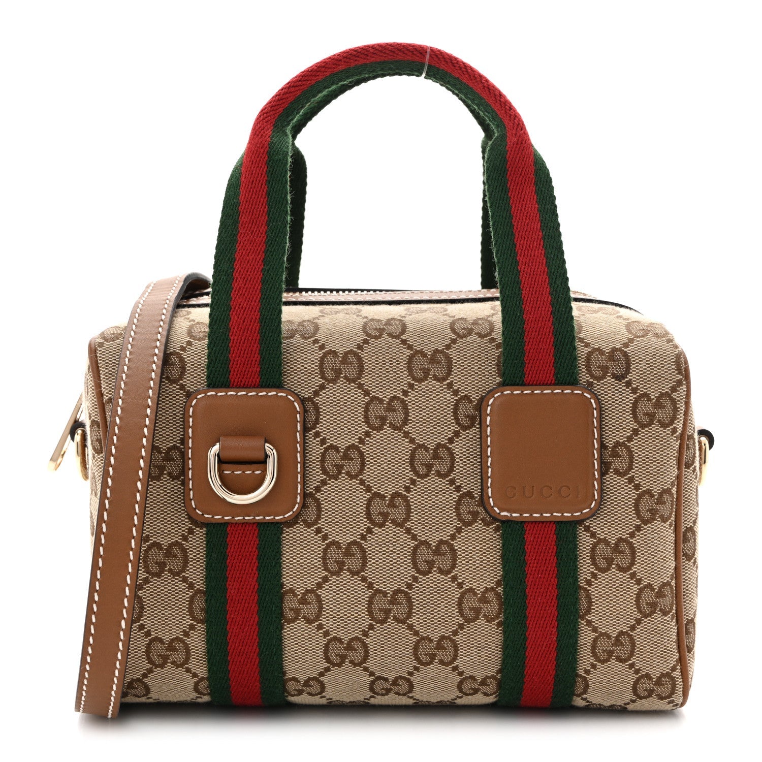 GG Supreme Web Mini GG Top Handle Bag Beige Ebony Dark Brown