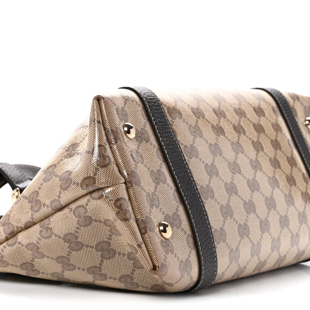 Crystal Monogram Medium Abbey Tote Brown