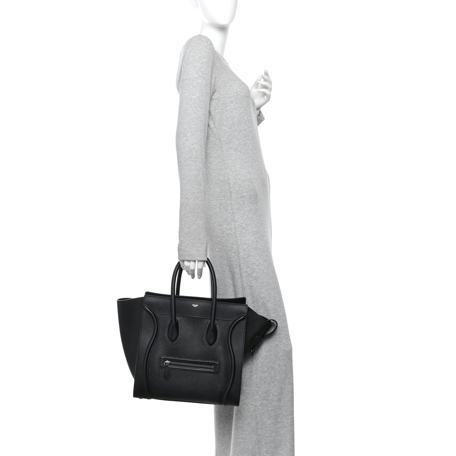 Drummed Calfskin Mini Luggage Black