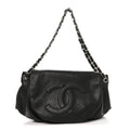 Caviar Half Moon Large Flap Black