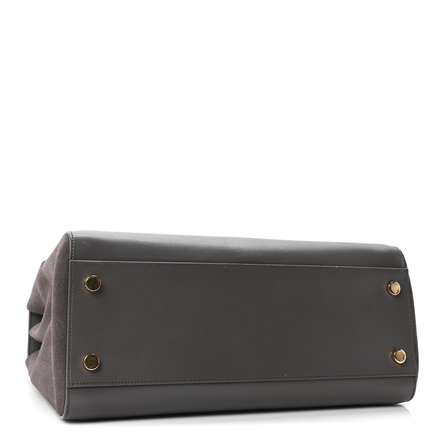 Calfskin Crocodile Embossed Medium Moujik Top Handle Bag Fog
