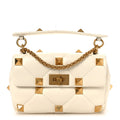 Nappa Medium Roman Stud Shoulder Bag Ivory