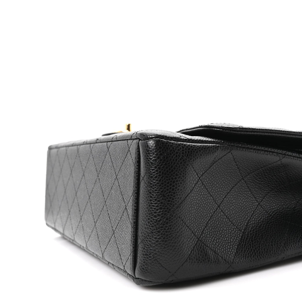 Caviar Quilted Maxi Double Flap Black