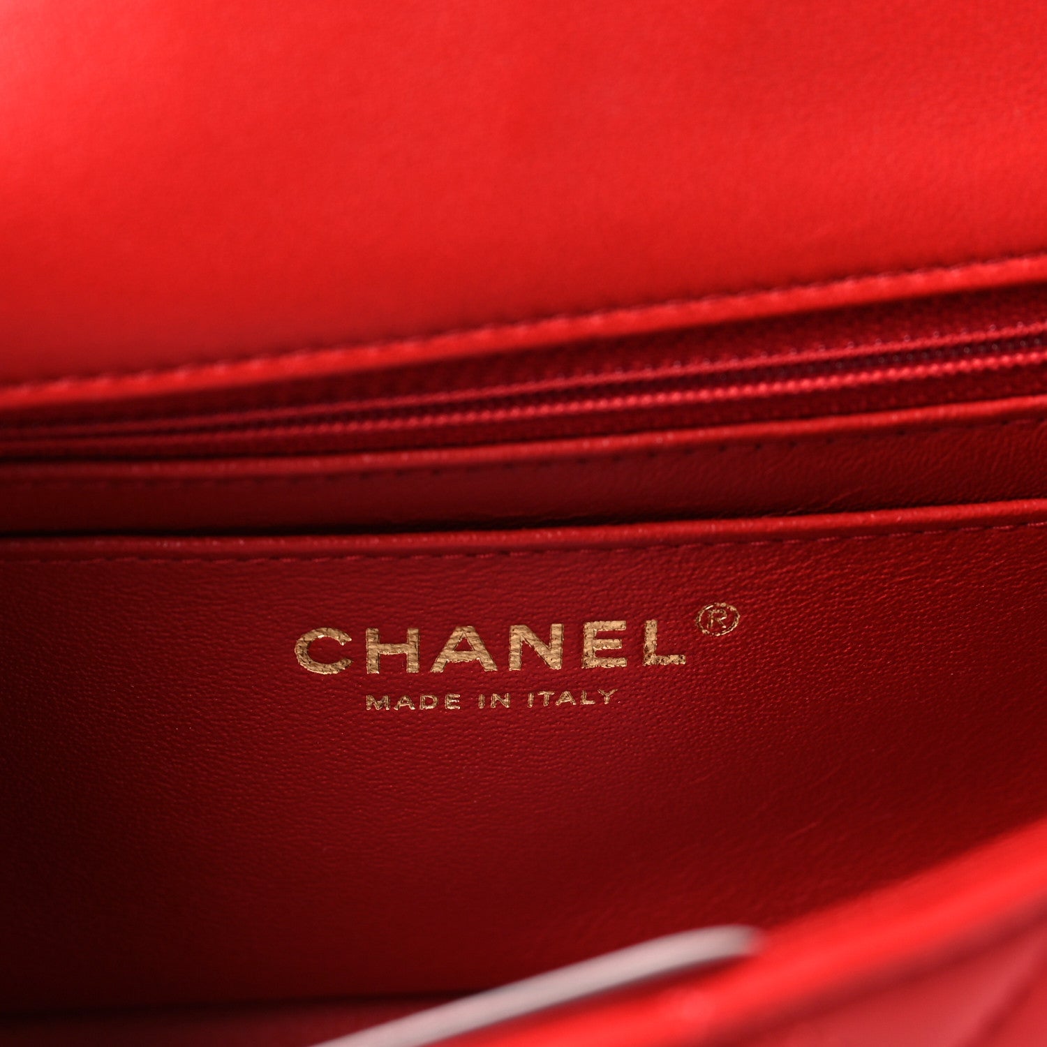 Lambskin Quilted Mini Rectangular Flap Red