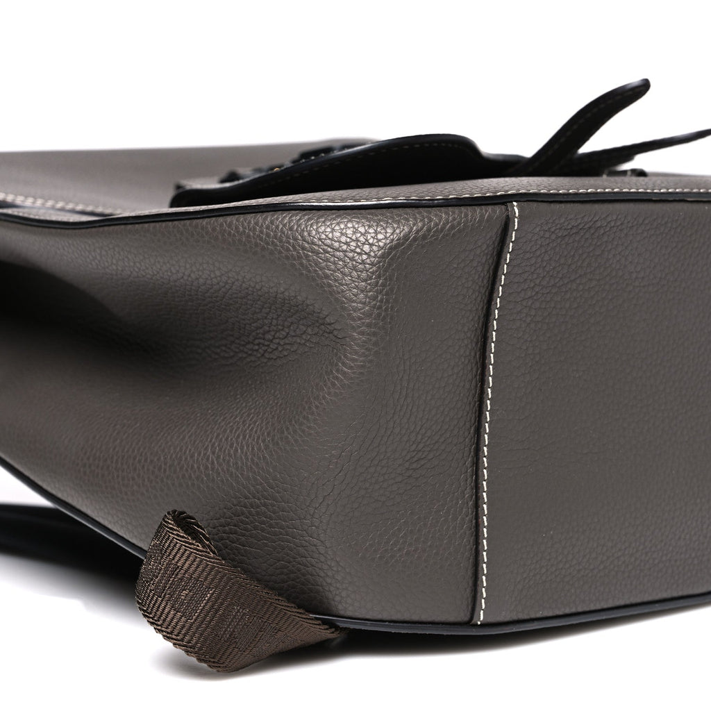 Grained Calfskin Maxi Gallop Sling Bag Grey