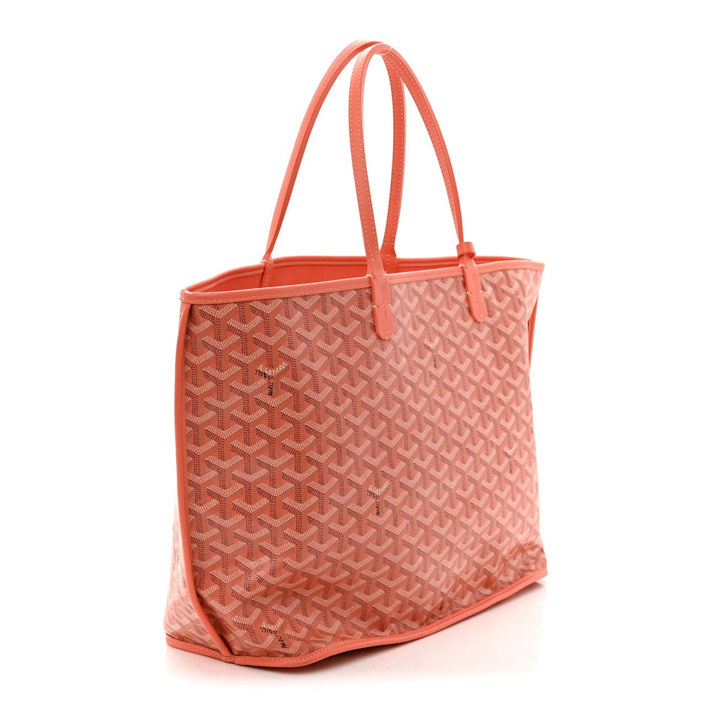 Goyardine Embroidered Seahorse Reversible Anjou PM Coral