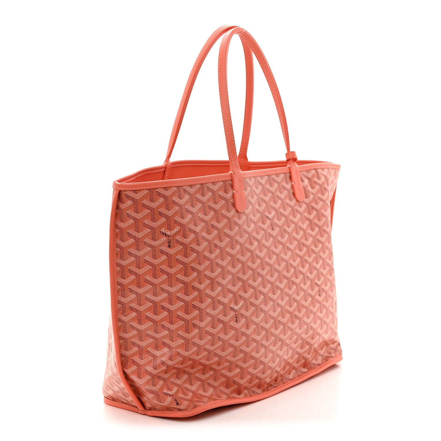 Goyardine Embroidered Seahorse Reversible Anjou PM Coral