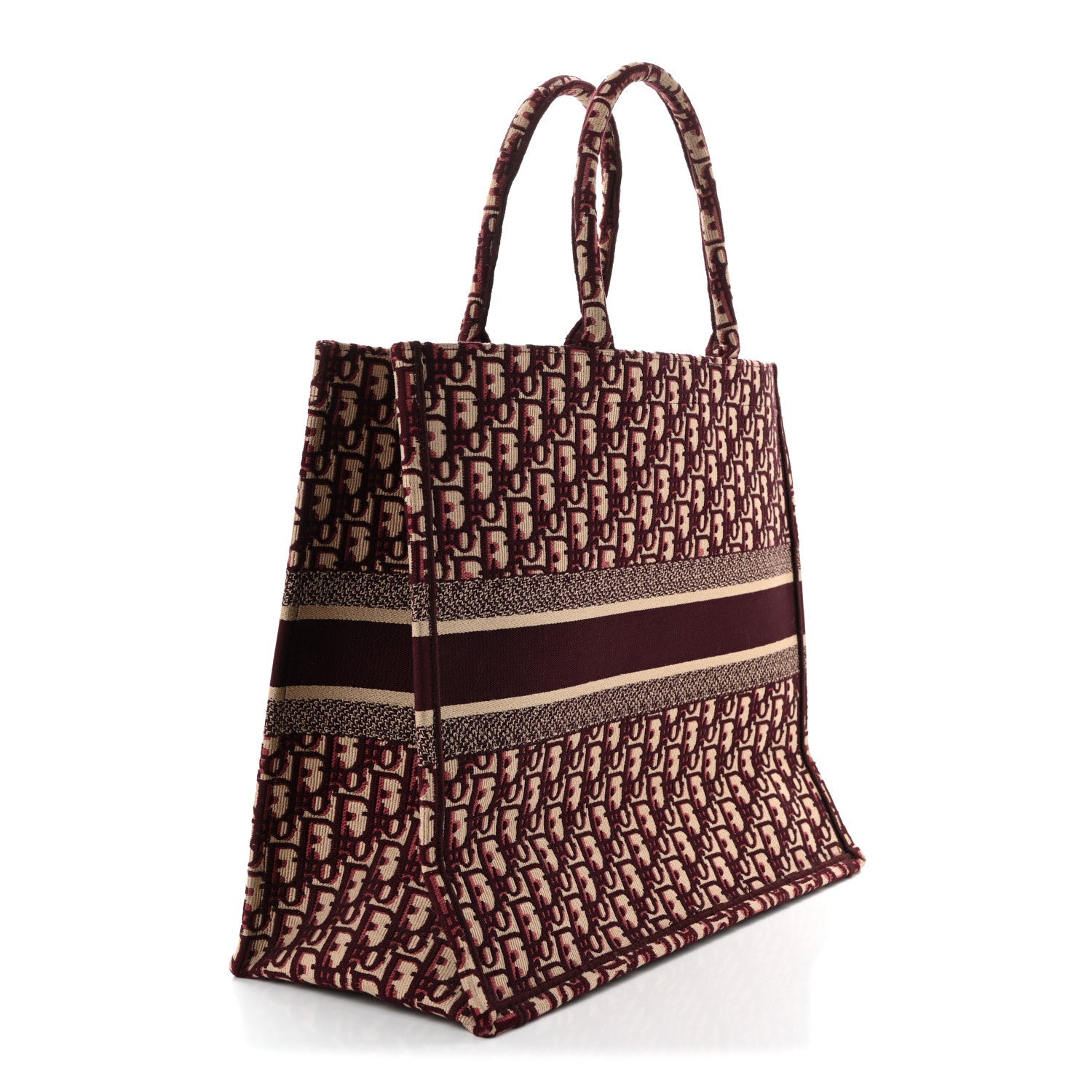 Oblique Large Book Tote Burgundy Multicolor