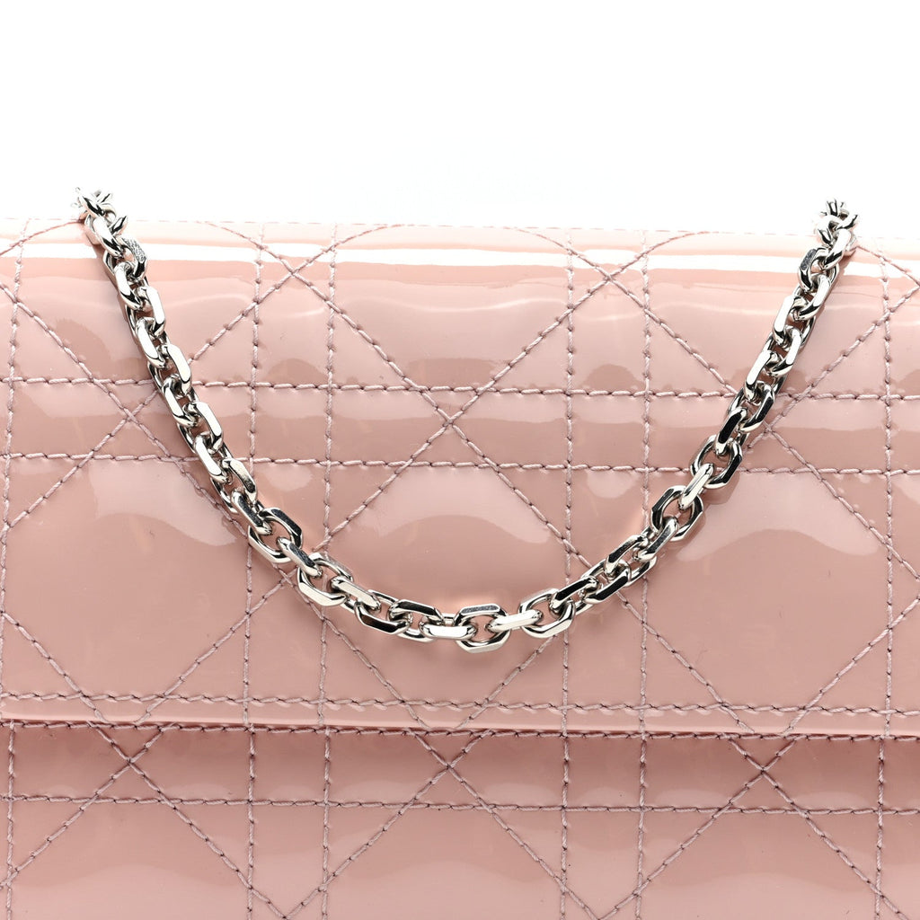 Patent Cannage Lady Dior Rendezvous Wallet On Chain Rose