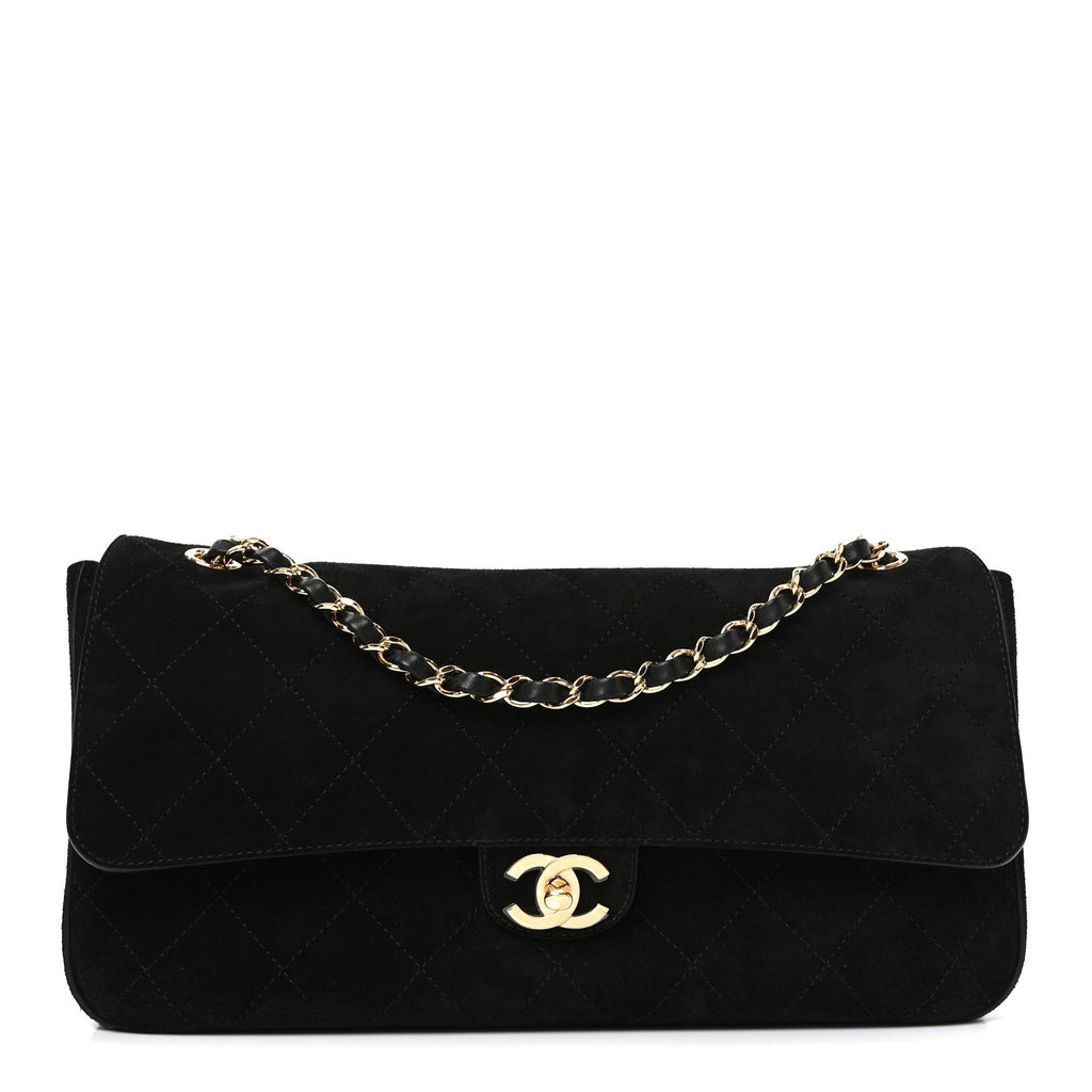 Suede Calfskin Small Souplissimo Maxi Flap Black Black
