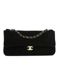 Suede Calfskin Small Souplissimo Maxi Flap Black Black