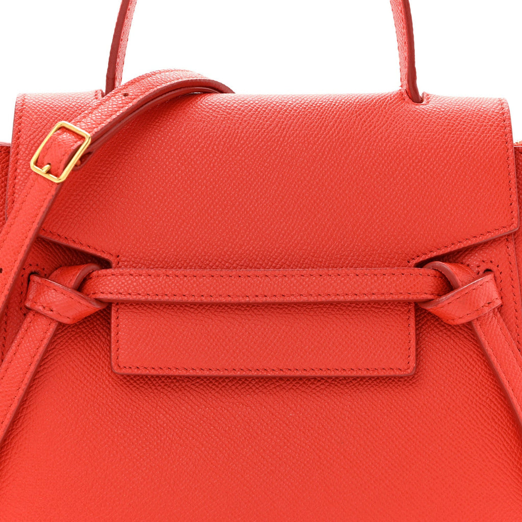 Grained Calfskin Nano Belt Bag Coral