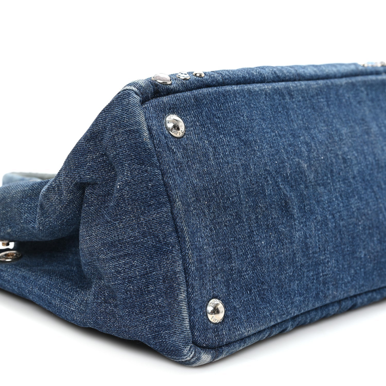 Canapa Denim Crystal Studded Tote Blue