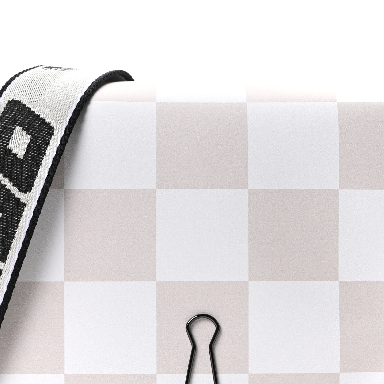 Calfskin Figures of Speech Binder Clip Bag White Beige