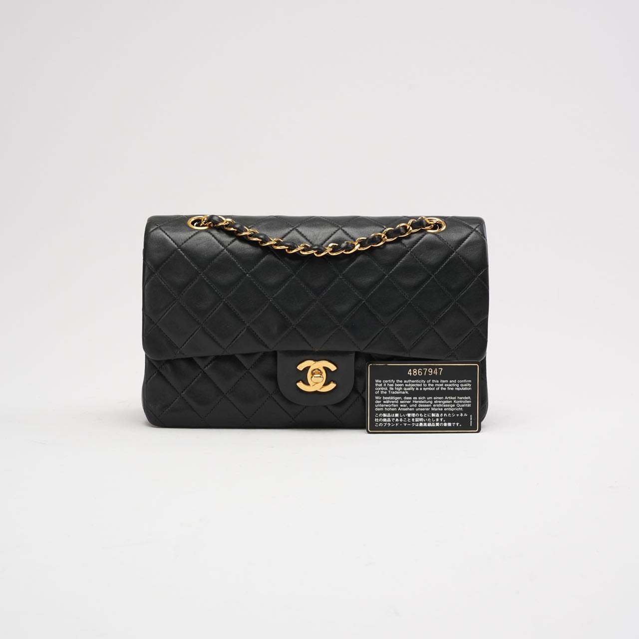 Chanel Black Vintage Classic Medium Double Flap Bag 1997