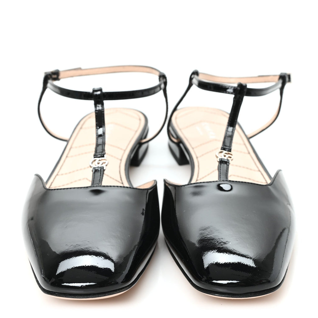 Vernice Crystal Double G Ballet Flat 40 Black