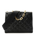 Lambskin Embossed Monogram Coussin PM Black