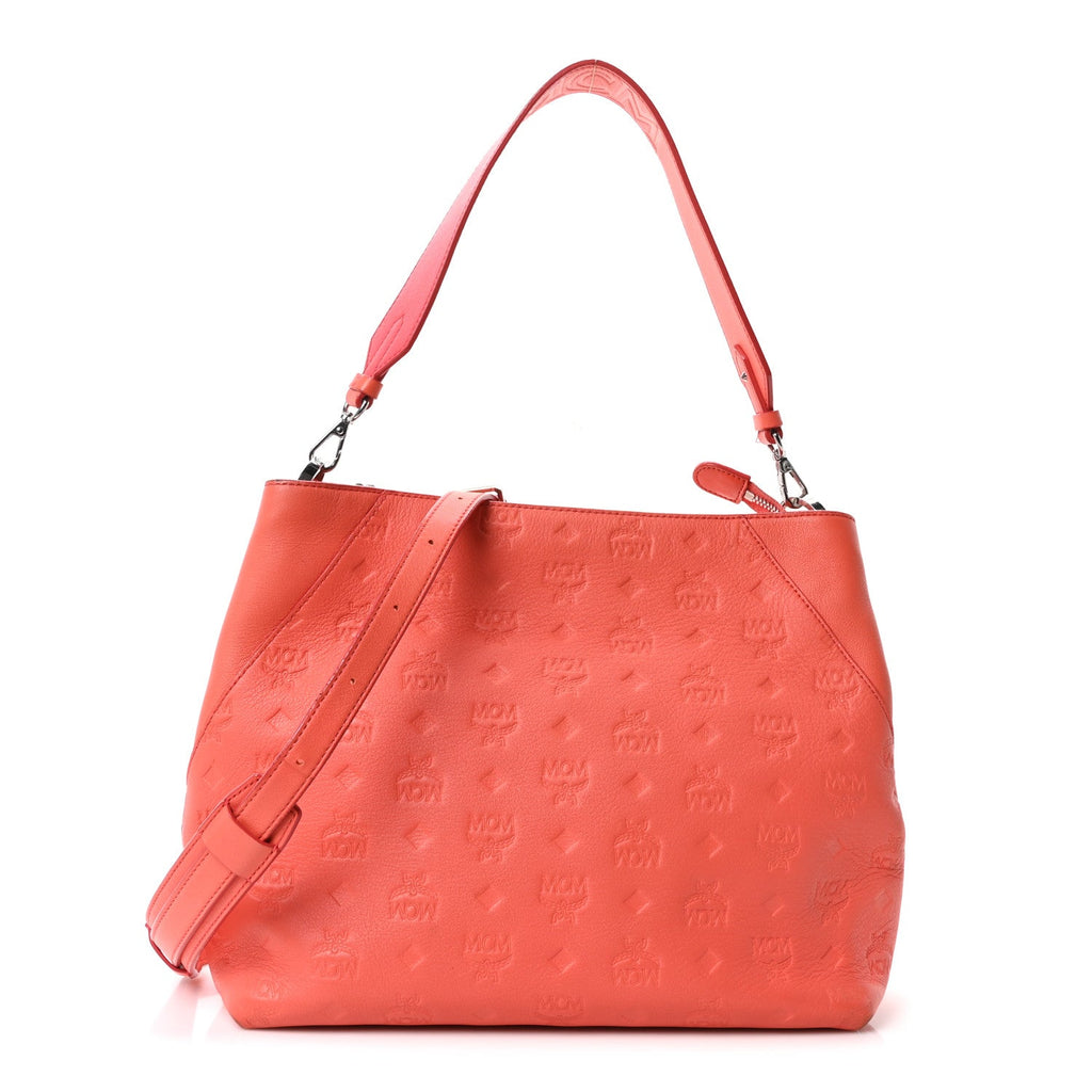 Calfskin Ottomar Monogram Medium Klara Hobo Hot Coral