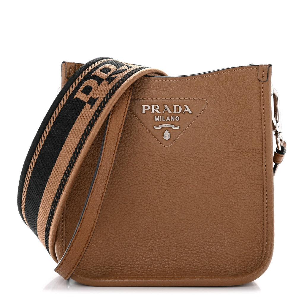 Vitello Daino Soft Mini Hobo Messenger Bag Caramel