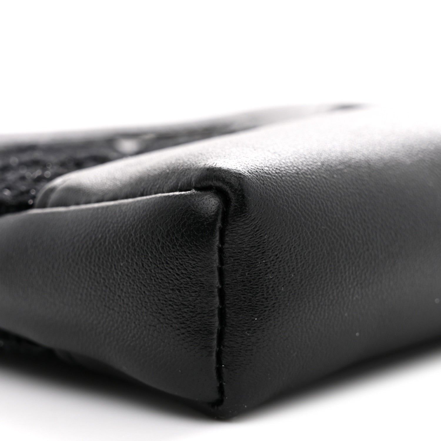 Tweed Calfskin Quilted Nano 31 Shopping Bag Black