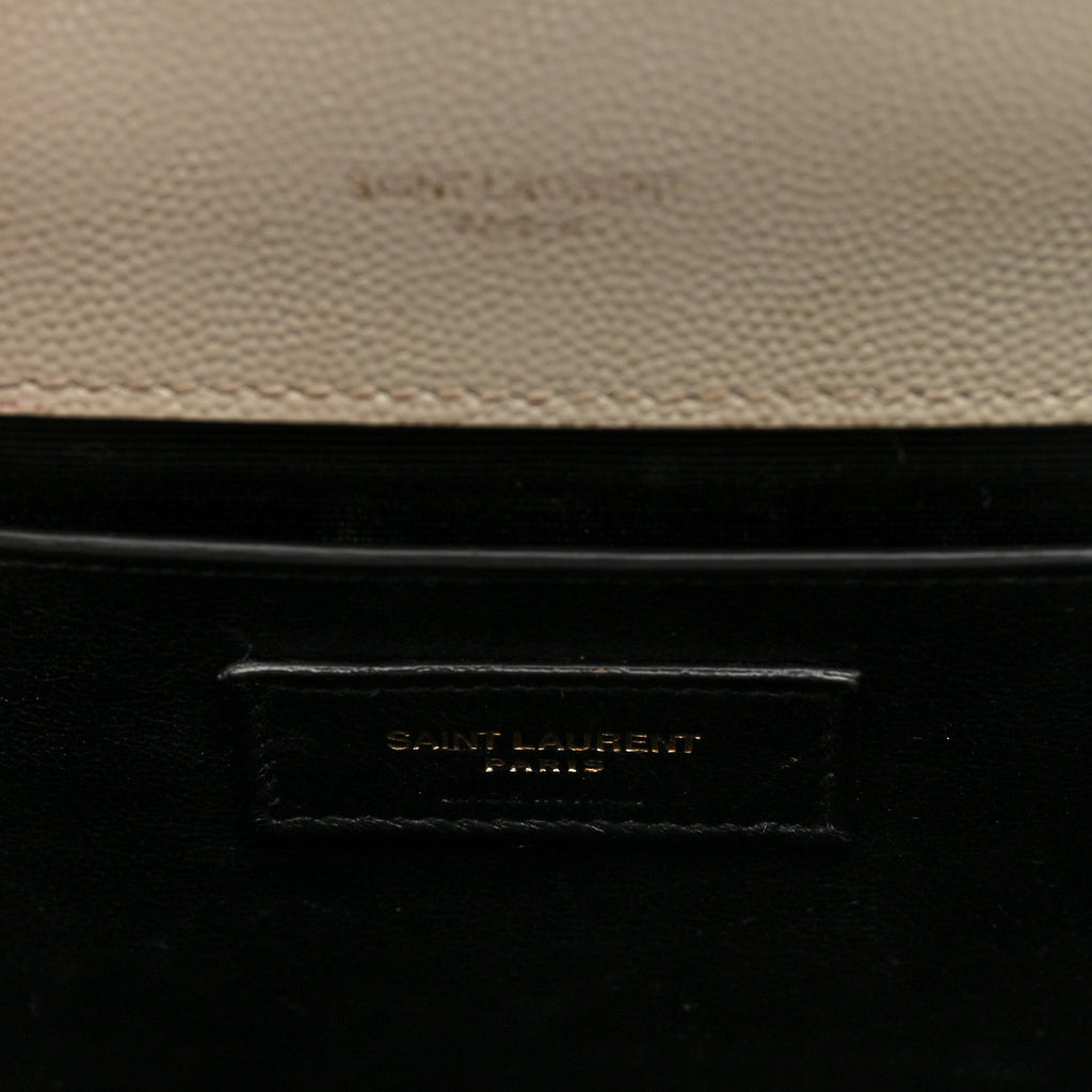 Grain De Poudre Textured Mixed Matelasse Medium Triquilt Monogram Satchel Crema Soft