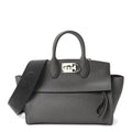 Calfskin Medium Studio Soft Bag Grey