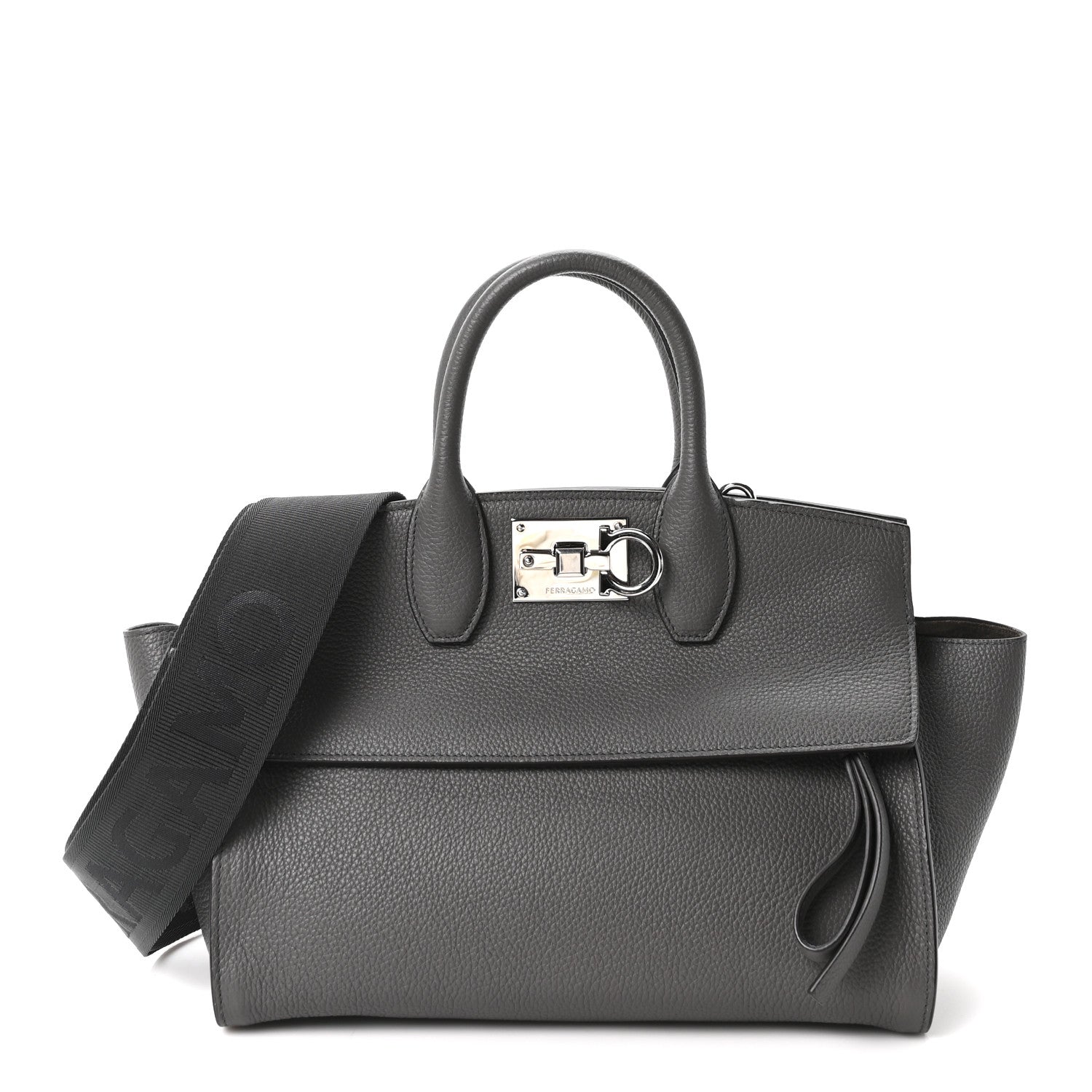 Calfskin Medium Studio Soft Bag Grey