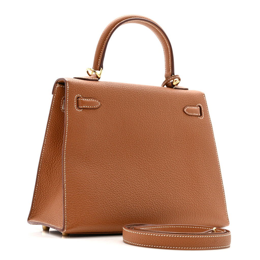 Togo Horseshoe Kelly Sellier 25 Gold Capucine