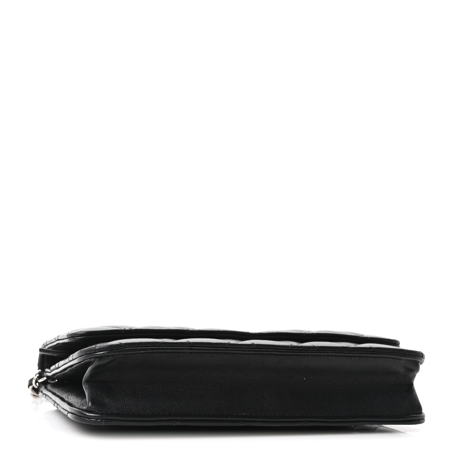 Lambskin Quilted Wallet On Chain WOC Black