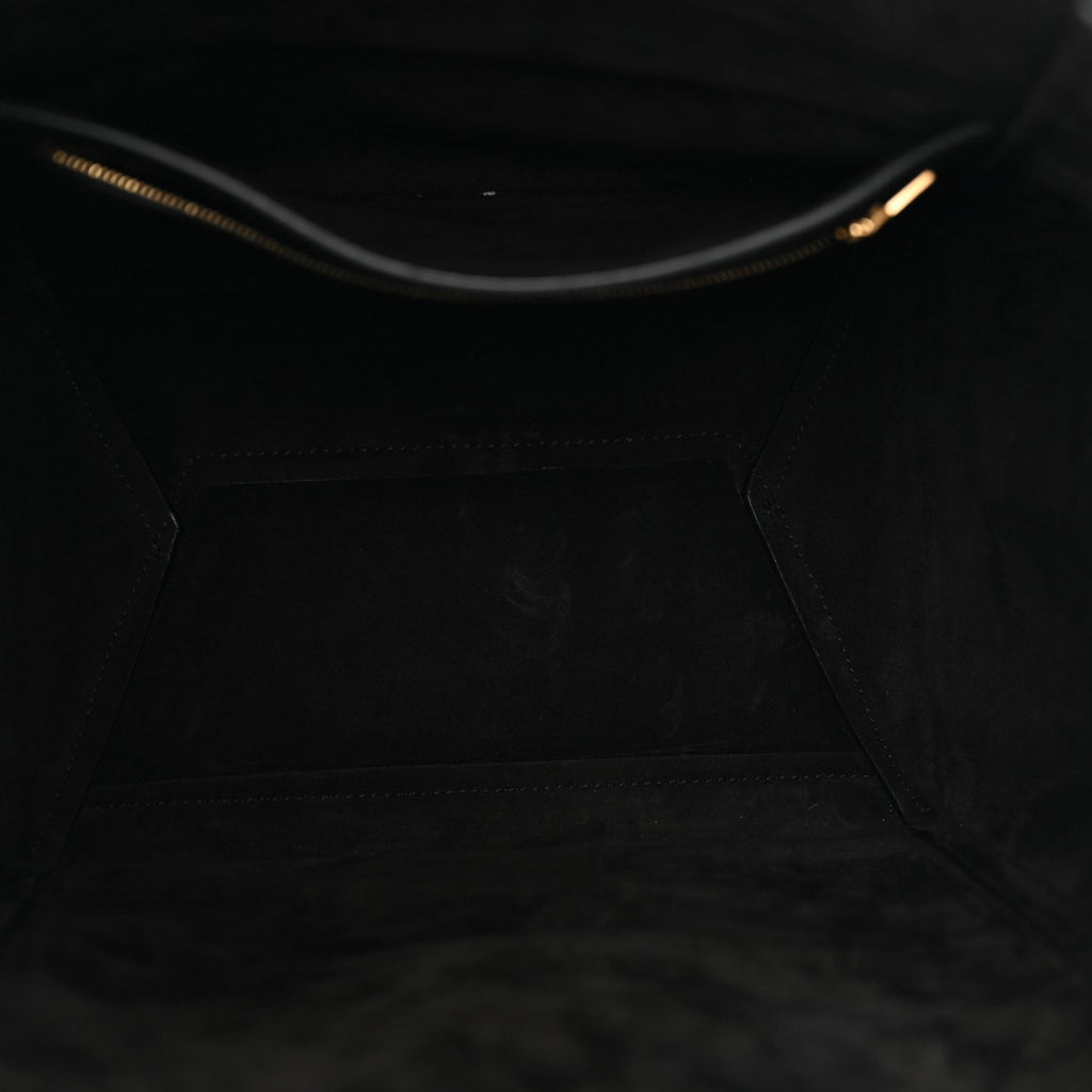 Soft Grained Calfskin Sangle Bucket Bag Black