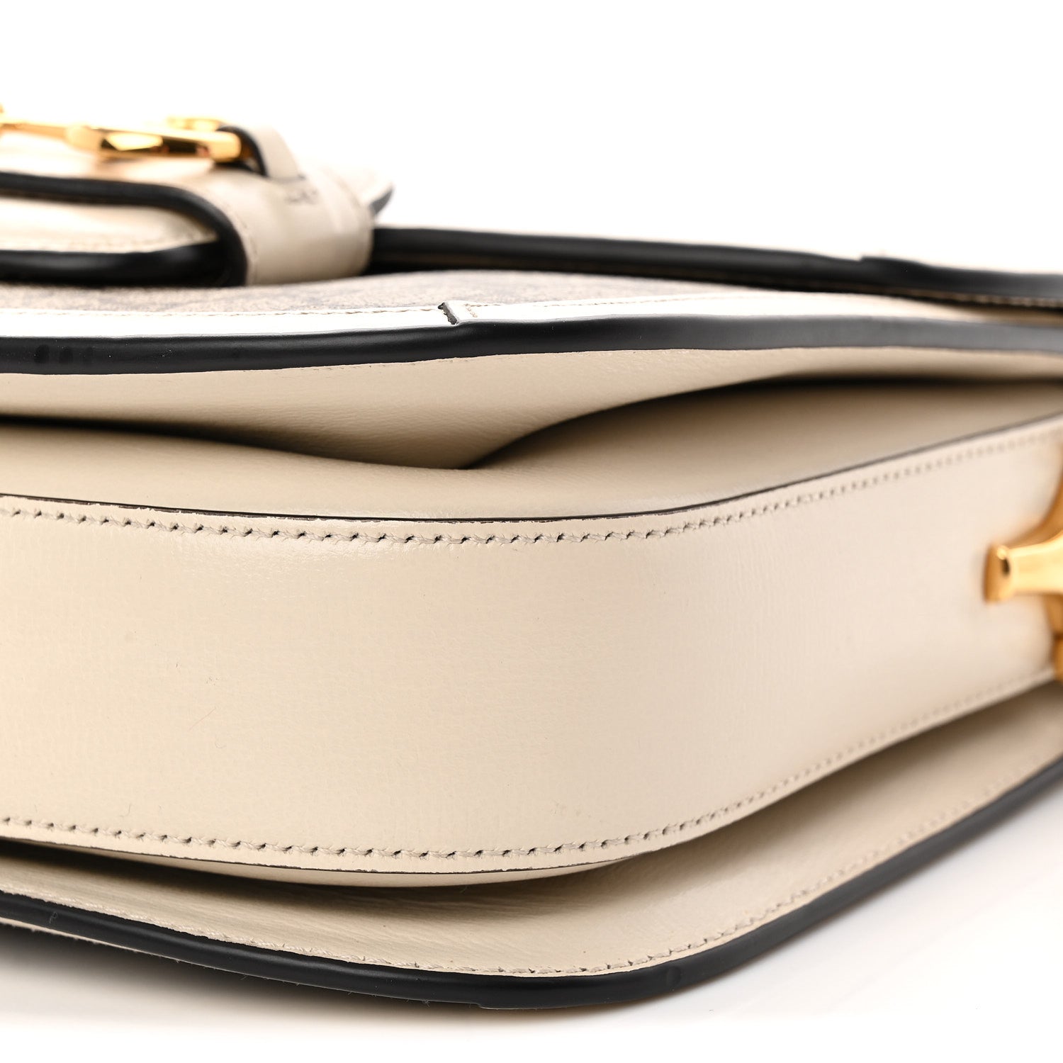 GG Supreme Monogram Horsebit 1955 Shoulder Bag Beige Mystic White